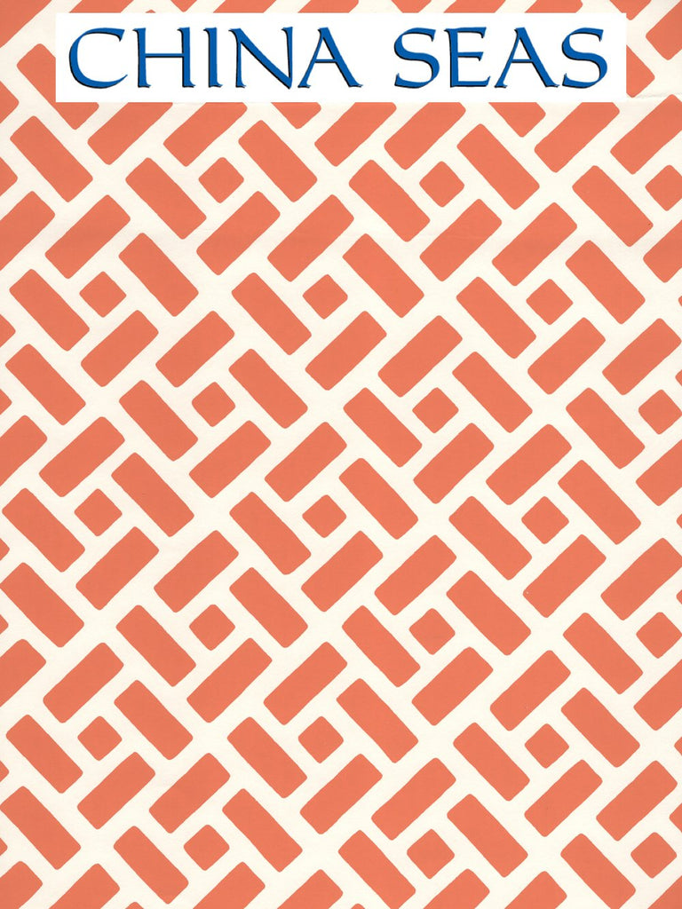 Edo II New Shrimp on Almost White Screen Printed Wallpaper | China Seas