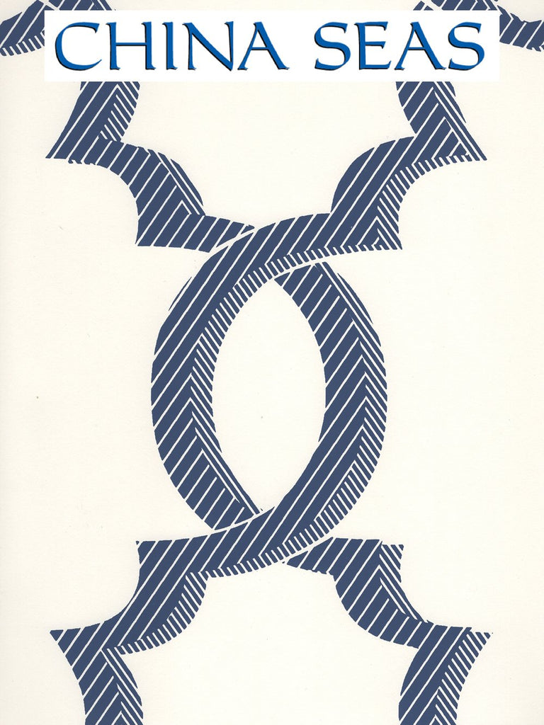 El Cid New Navy on Almost White Screen Printed Wallpaper | China Seas