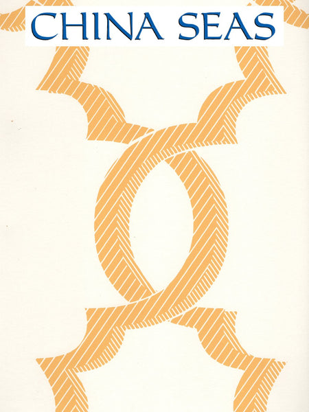 El Cid New Yellow on Almost White Screen Printed Wallpaper | China Seas