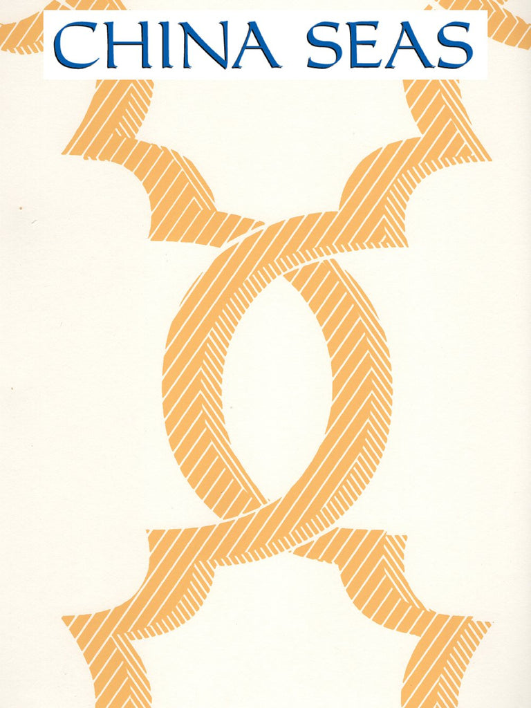 El Cid New Yellow on Almost White Screen Printed Wallpaper | China Seas