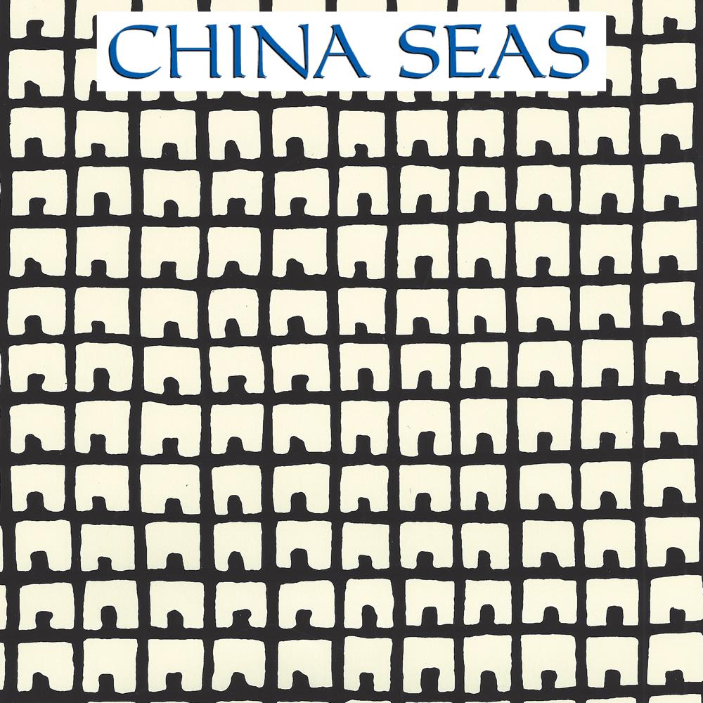 Fez Background Black on Off White Screen Printed Wallpaper | China Seas