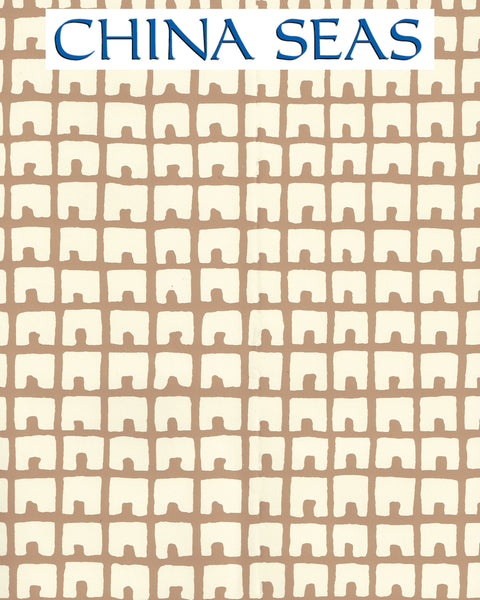 Fez Background Camel on Off White Screen Printed Wallpaper | China Seas