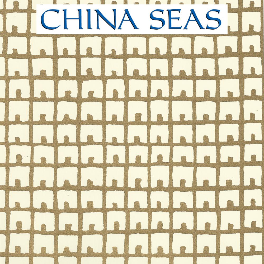 Fez Background Gold Metallic Off White Screen Printed Wallpaper | China Seas