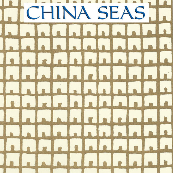 Fez Background Gold Metallic Off White Screen Printed Wallpaper | China Seas