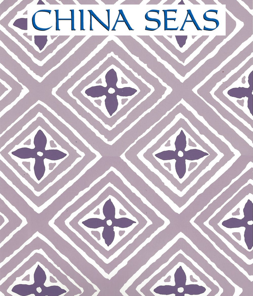 Fiorentina Two Color Lavender Purple Almost White Screen Printed Wallpaper | China Seas