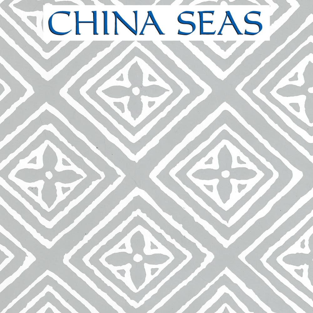 Fiorentina Windsor Windsor Blue White Patent Vinyl Screen Printed Wallpaper | China Seas