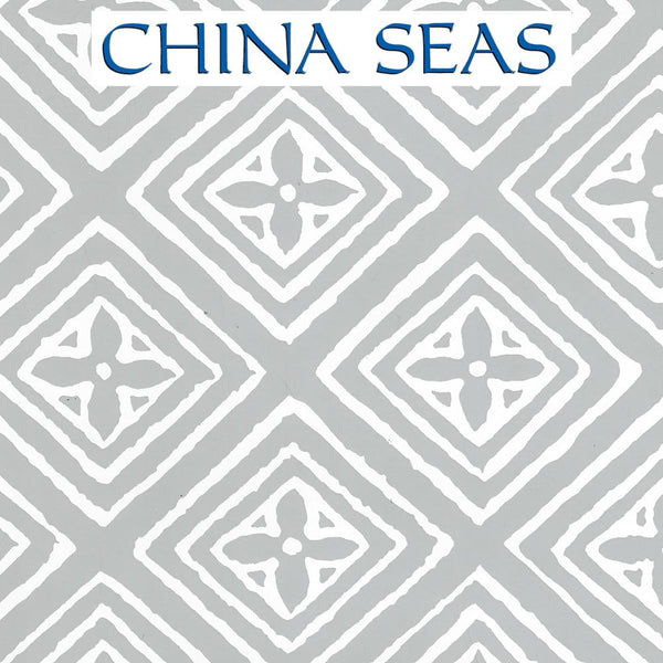 Fiorentina Windsor Windsor Blue White Patent Vinyl Screen Printed Wallpaper | China Seas