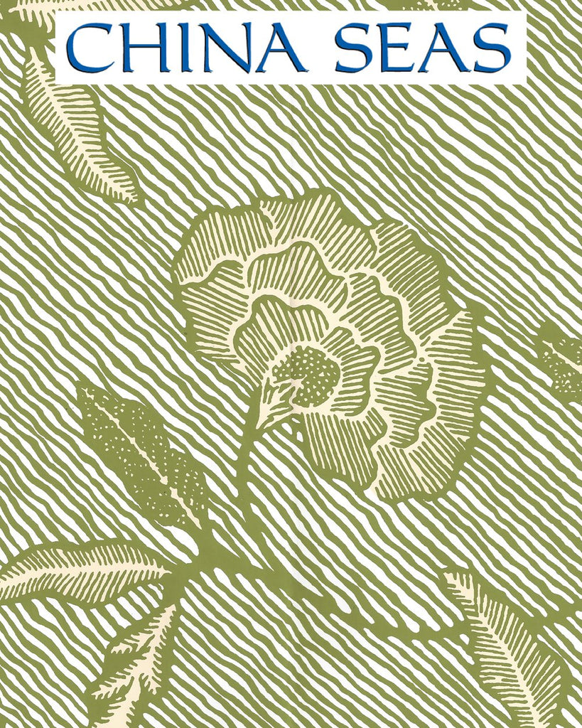 Flores Multi New Green Cream on White Screen Printed Wallpaper | China Seas