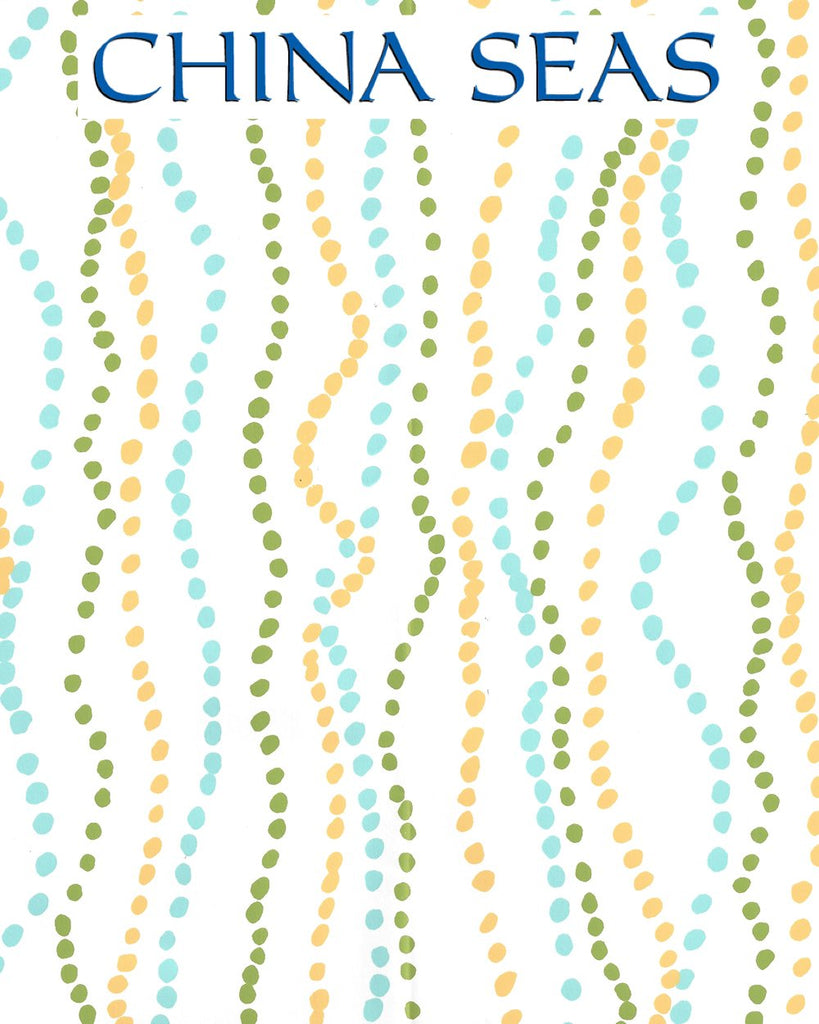 Ginza Inca Aqua Jungle on white Screen Printed Wallpaper | China Seas