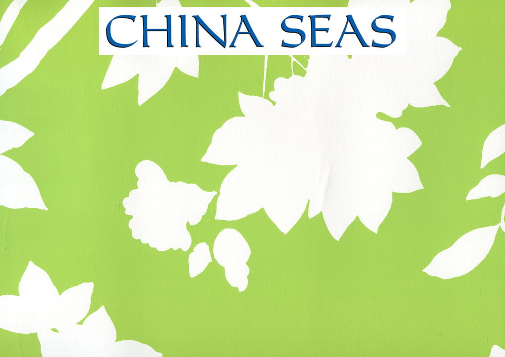 Happy Garden Background Jungle Green on White Screen Printed Wallpaper | China Seas