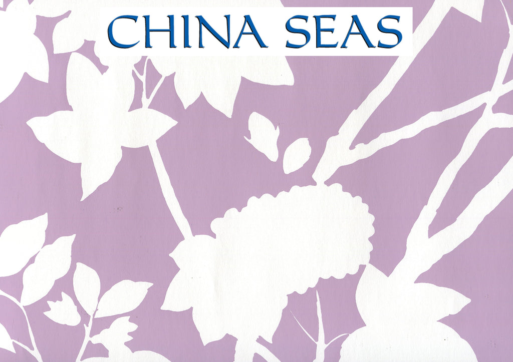 Happy Garden Background Lavender on White Screen Printed Wallpaper | China Seas