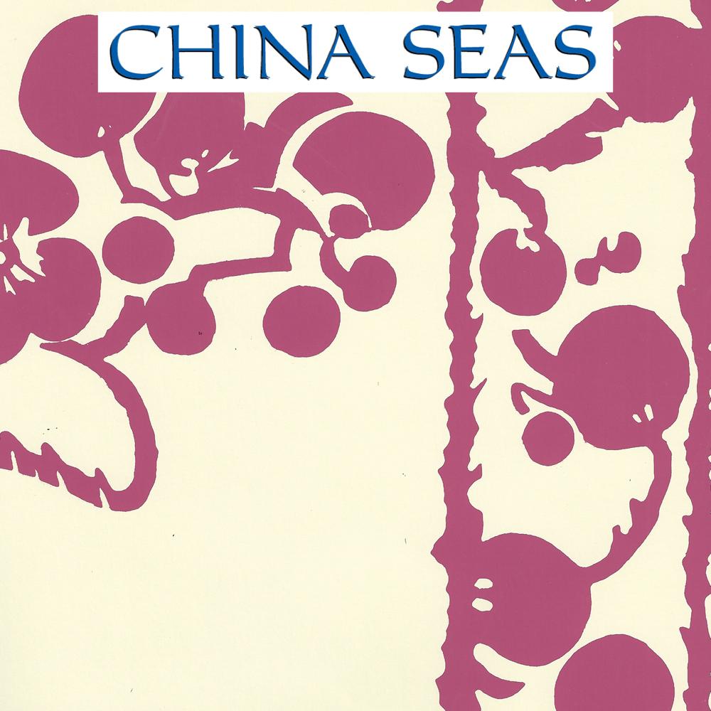 Hawthorne Magenta on Off White Screen Printed Wallpaper | China Seas