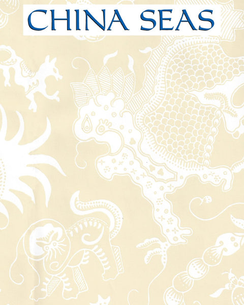 Indramayu Reverse Tan on White Matte Screen Printed Wallpaper | China Seas