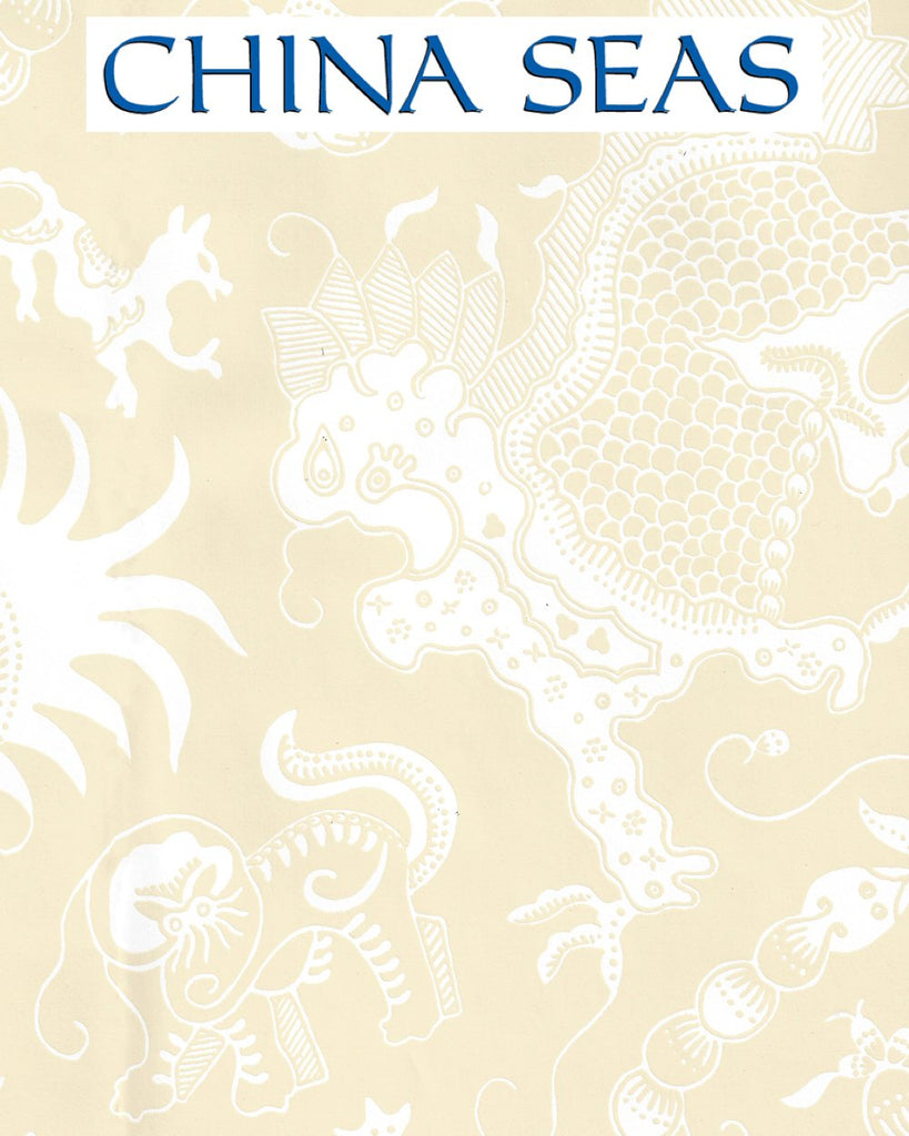 Indramayu Reverse Tan on White Matte Screen Printed Wallpaper | China Seas