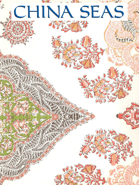 Isfahan Melon Green Brown on Almost White Screen Printed Wallpaper | China Seas