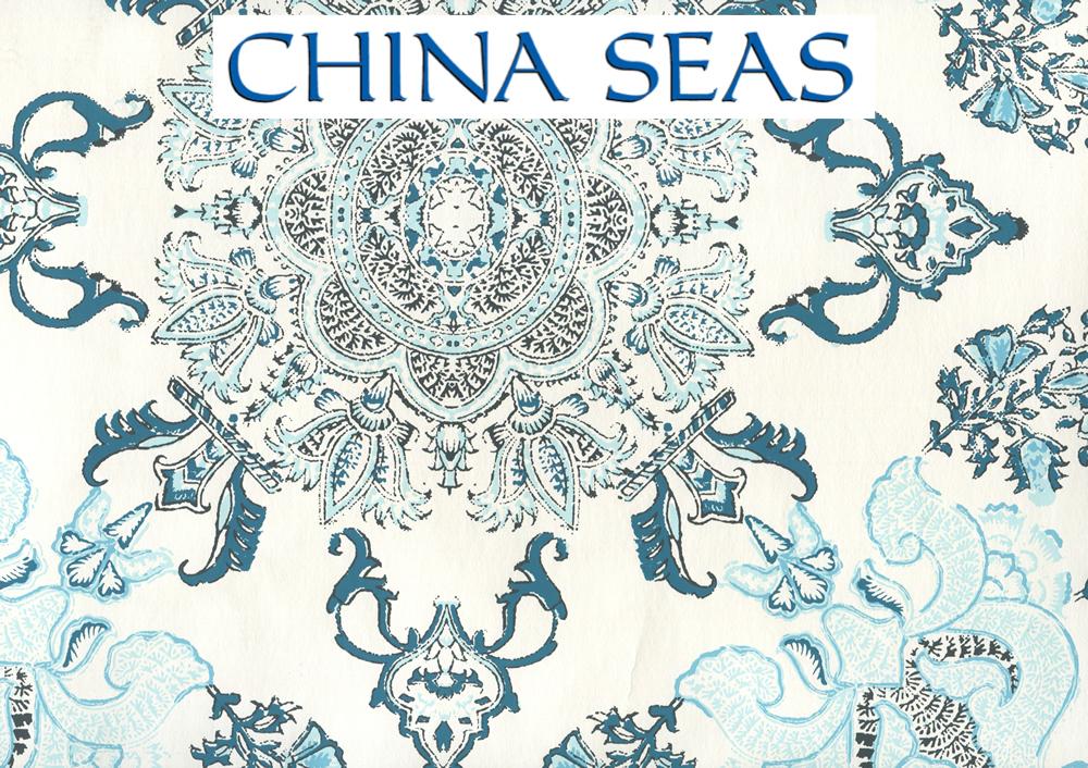 Isfahan Multi Multi Turquoise Celadon Teal on Almost White Screen Printed Wallpaper | China Seas