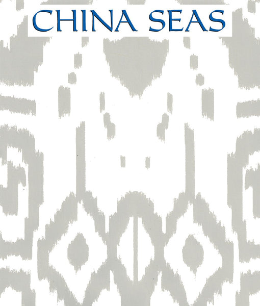 Island Ikat Gray on White Screen Printed Wallpaper | China Seas
