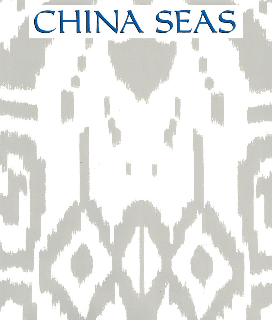 Island Ikat Gray on White Screen Printed Wallpaper | China Seas