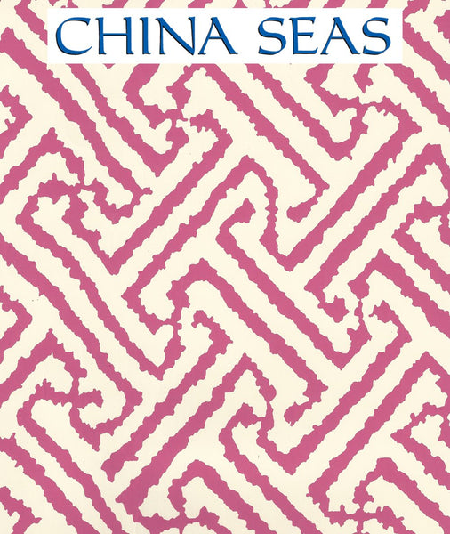 Java Grande Magenta on Off White Screen Printed Wallpaper | China Seas
