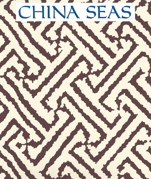 Java Grande New Brown on Off White Screen Printed Wallpaper | China Seas