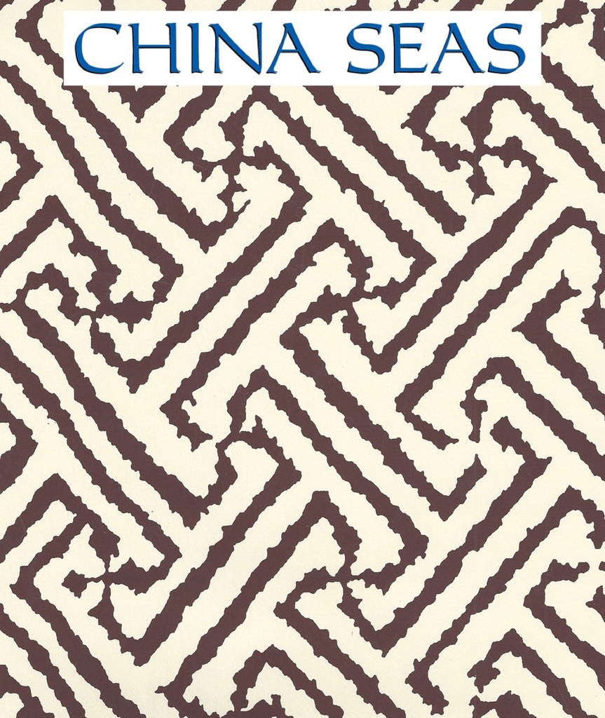 Java Grande New Brown on Off White Screen Printed Wallpaper | China Seas