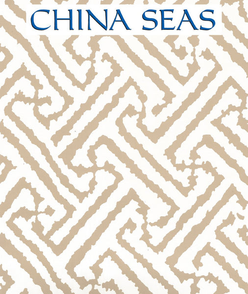 Java Grande Taupe on Almost White Screen Printed Wallpaper | China Seas