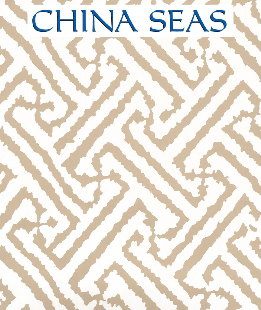 Java Grande Taupe on Almost White Screen Printed Wallpaper | China Seas