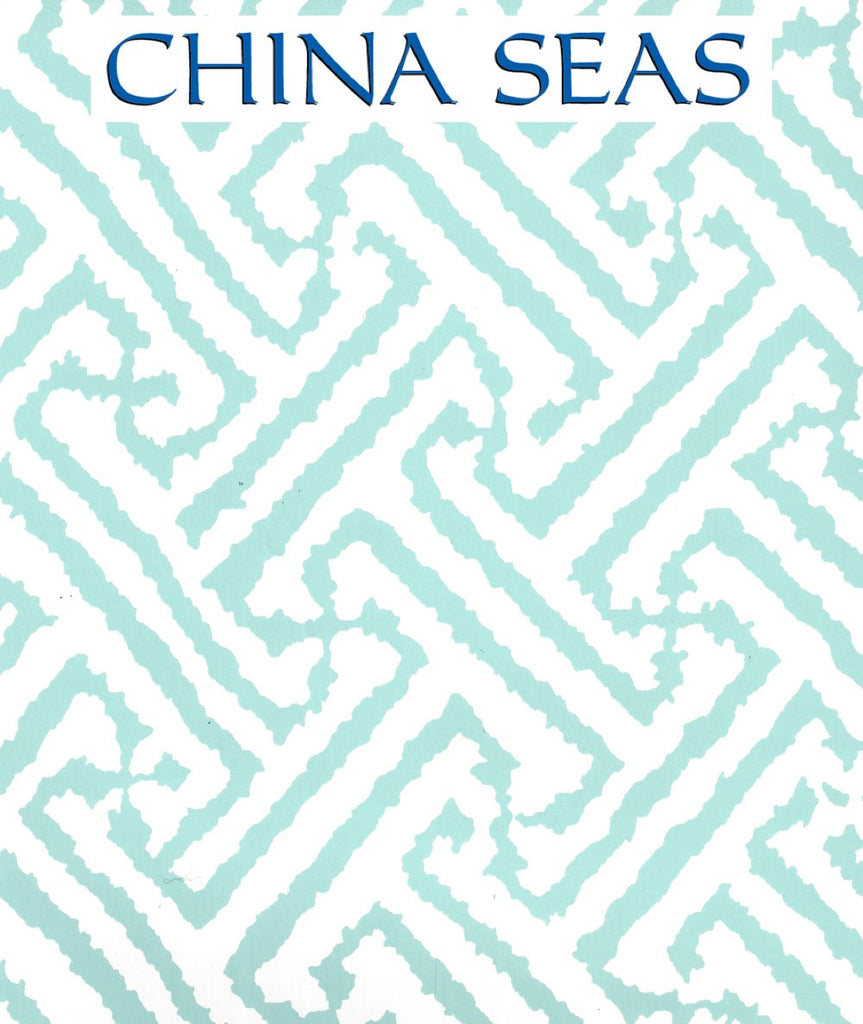 Java Grande Turquoise on White Screen Printed Wallpaper | China Seas