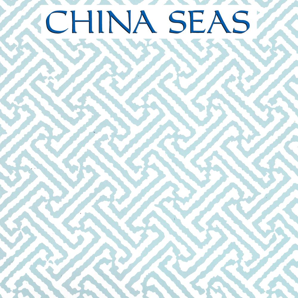 Java Java Bali Blue on White Screen Printed Wallpaper | China Seas