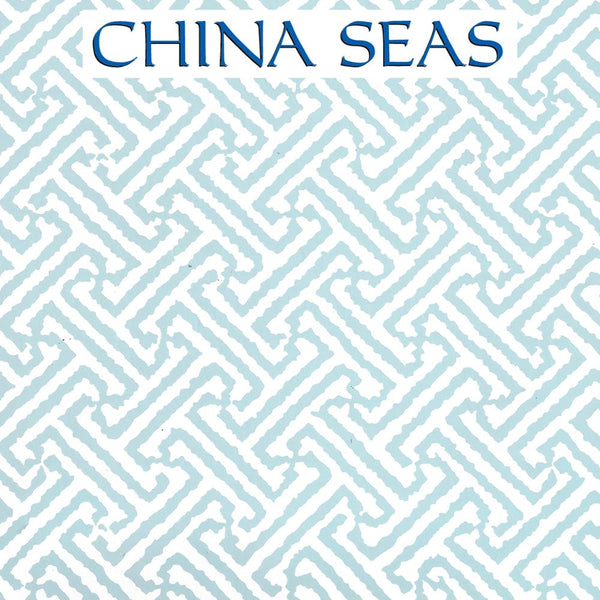 Java Java Bali Blue on White Screen Printed Wallpaper | China Seas