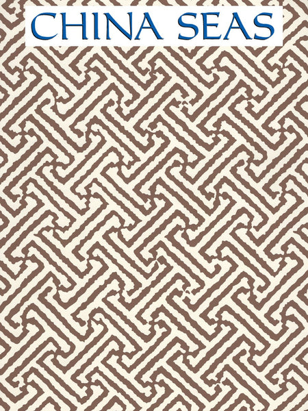 Java Java Brown on Almost White Screen Printed Wallpaper | China Seas