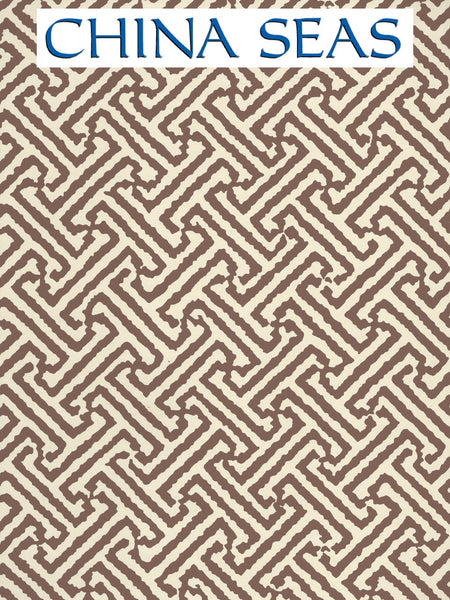 Java Java Brown on Off White Screen Printed Wallpaper | China Seas