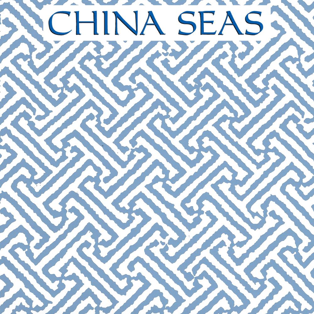 Java Java French Blue on White Screen Printed Wallpaper | China Seas