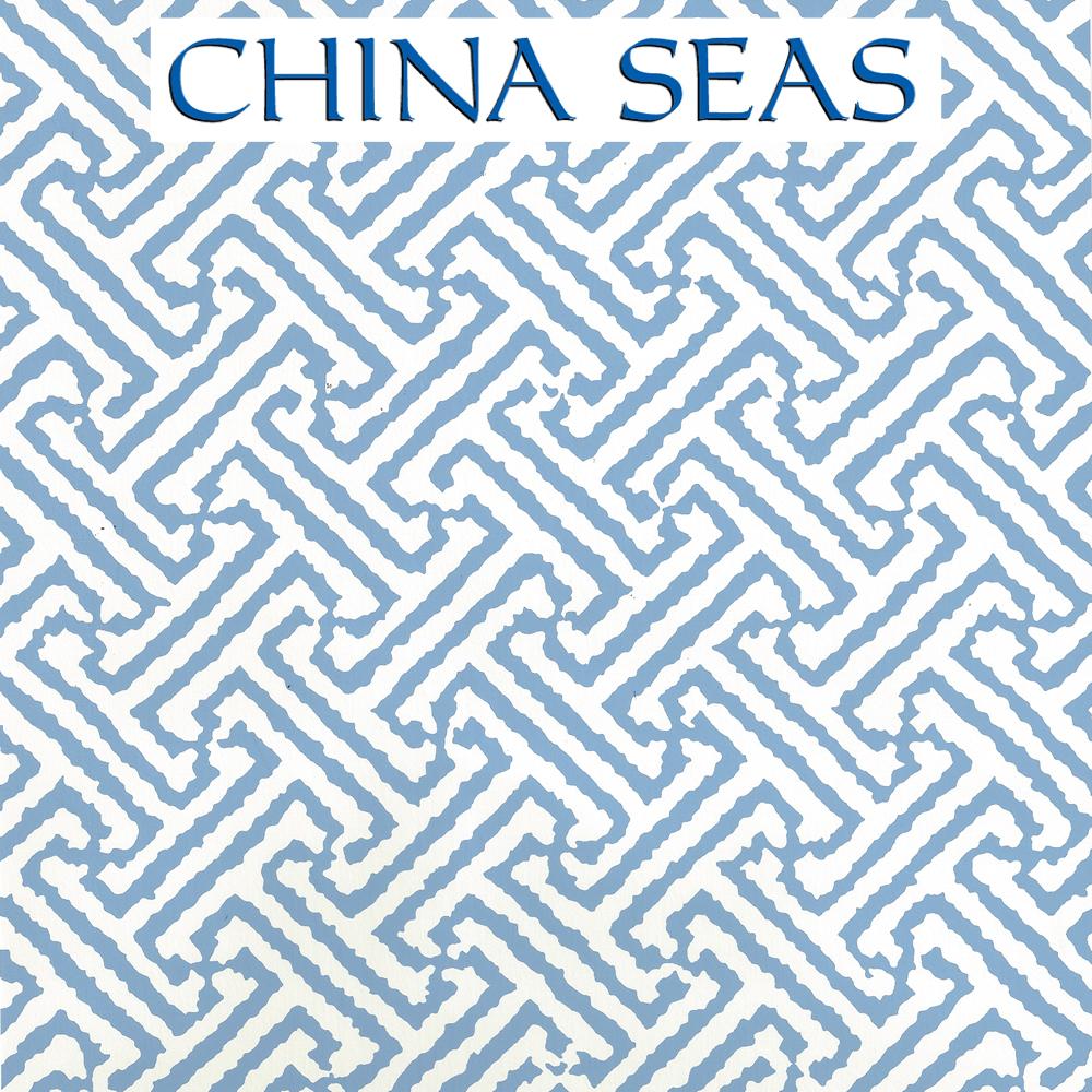 Java Java Pacific Blue Almost White Screen Printed Wallpaper | China Seas
