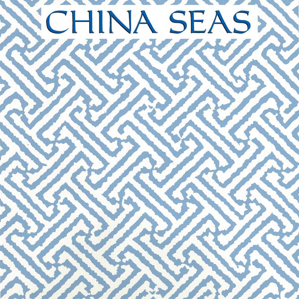 Java Java Pacific Blue Almost White Screen Printed Wallpaper | China Seas