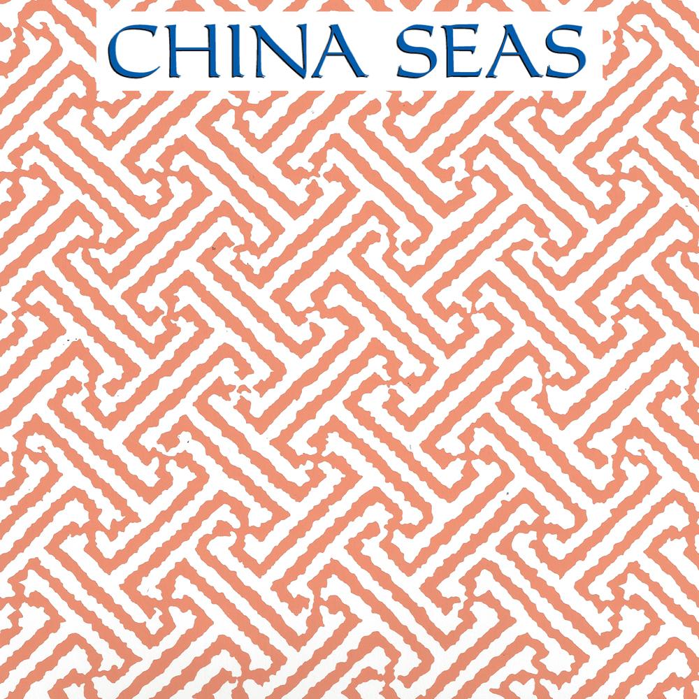 Java Java Salmon Orange on White Screen Printed Wallpaper | China Seas
