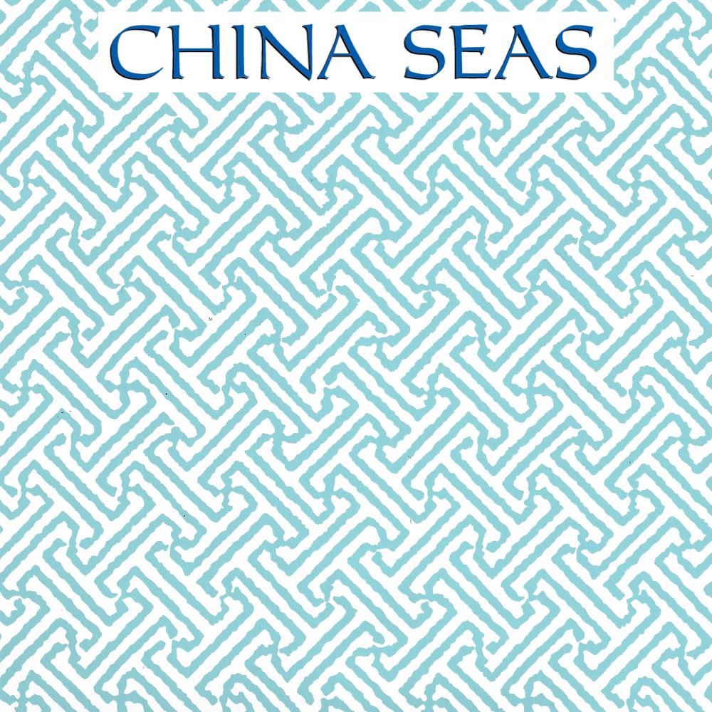 Java Petite Aqua on White Screen Printed Wallpaper | China Seas