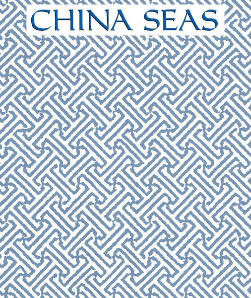 Java Petite Blue on White Screen Printed Wallpaper | China Seas