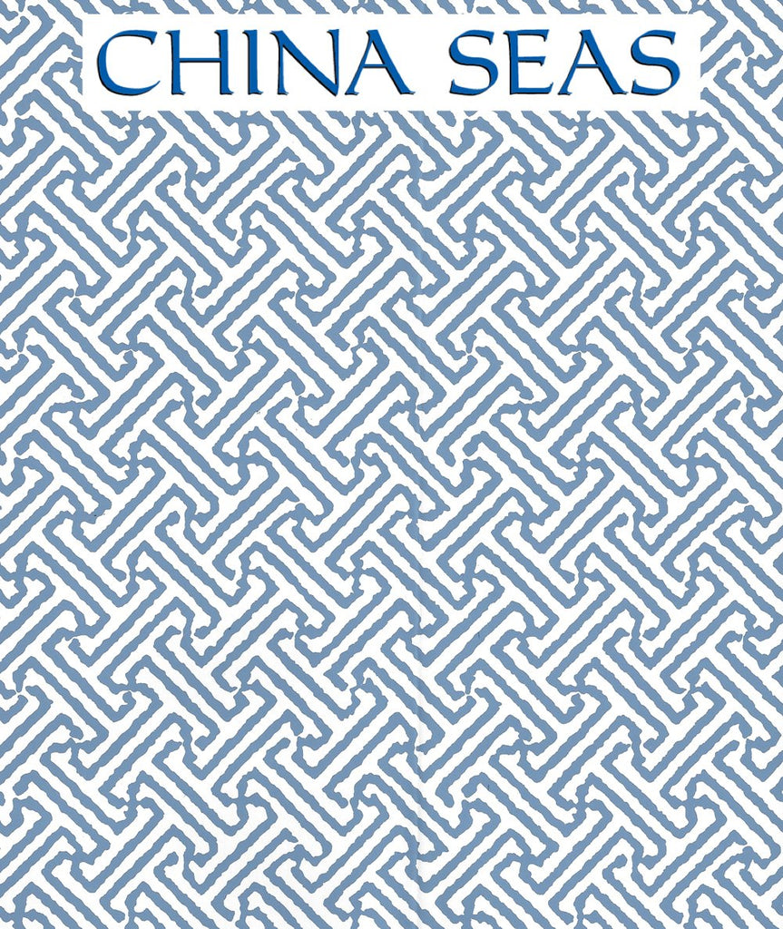Java Petite Blue on White Screen Printed Wallpaper | China Seas