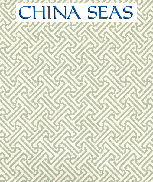 Java Petite Celadon on Off White Screen Printed Wallpaper | China Seas