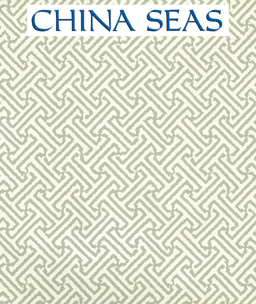 Java Petite Celadon on Off White Screen Printed Wallpaper | China Seas