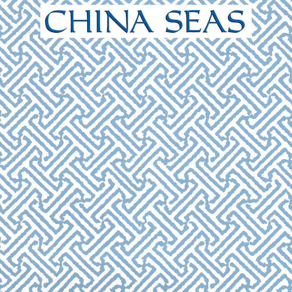 Java Petite French Blue on White Screen Printed Wallpaper | China Seas