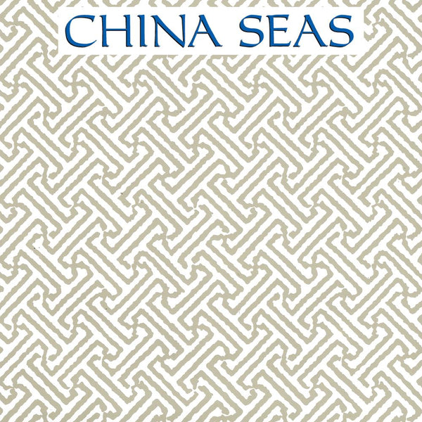 Java Petite Greige on White Screen Printed Wallpaper | China Seas