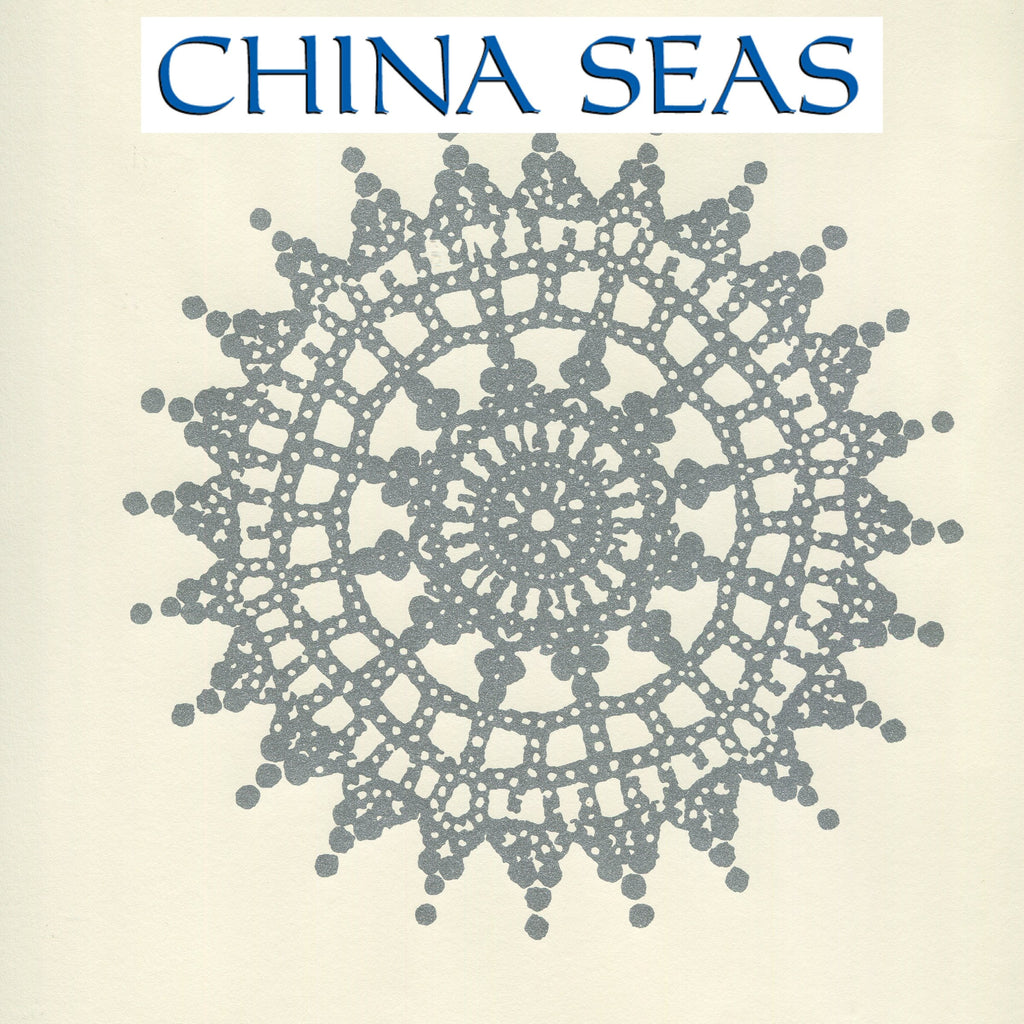 Jeanne Medallion Silver on Off White Paper Screen Printed Wallpaper | China Seas