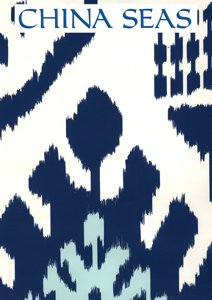 Kazak New New Navy Denim on Almost White Screen Printed Wallpaper | China Seas