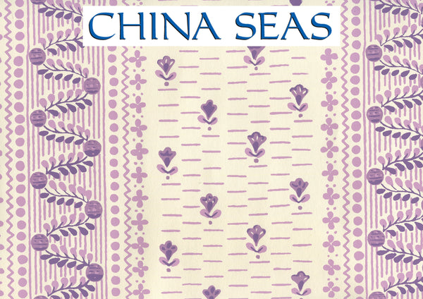 Links II Multi Purple on Off White Screen Printed Wallpaper | China Seas