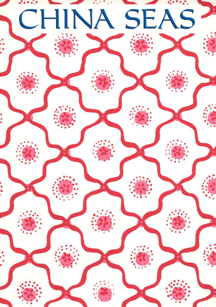 Longfellow Strawberry on Almost White Screen Printed Wallpaper | China Seas