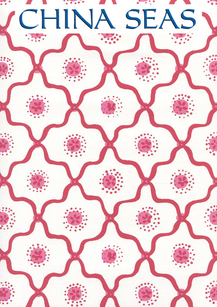 Longfellow Strawberry on White Screen Printed Wallpaper | China Seas