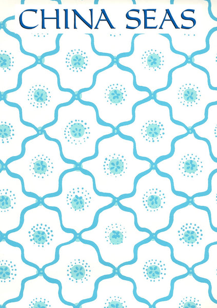 Longfellow Turquoise on Almost White Screen Printed Wallpaper | China Seas