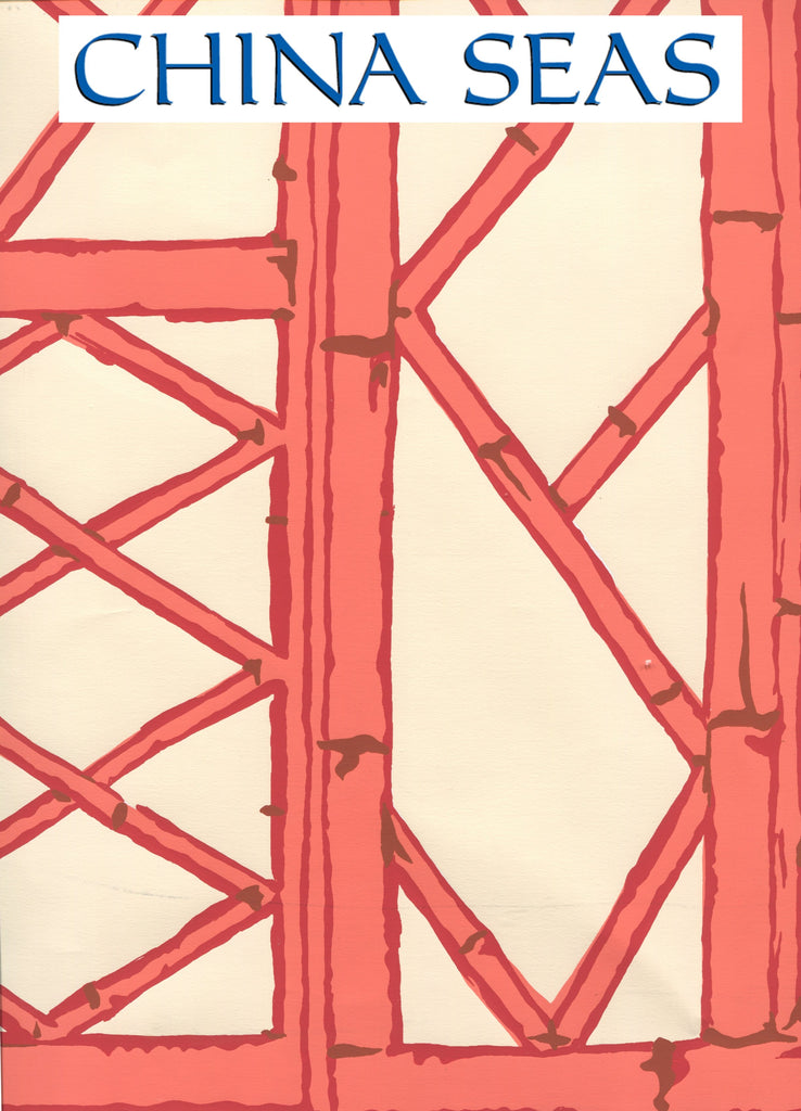 Lyford Trellis Screen Printed Wallpaper | China Seas